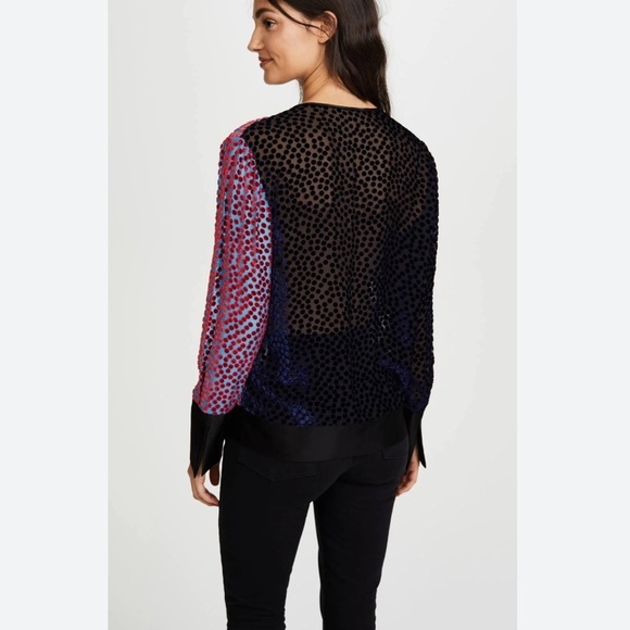 Diane Von Furstenberg Pink and Blue Wrap Blouse - Picture 9 of 16